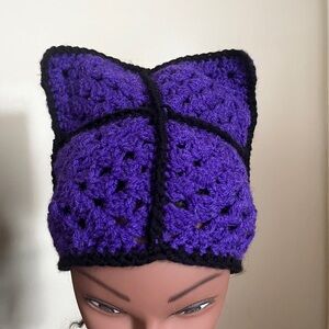 Purple Cat Beanie |Crochet